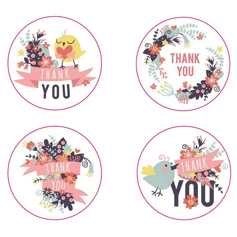500Pcs Animal Thank You Stickers Seal Labels Pink Flower Cute Envelope St.l8