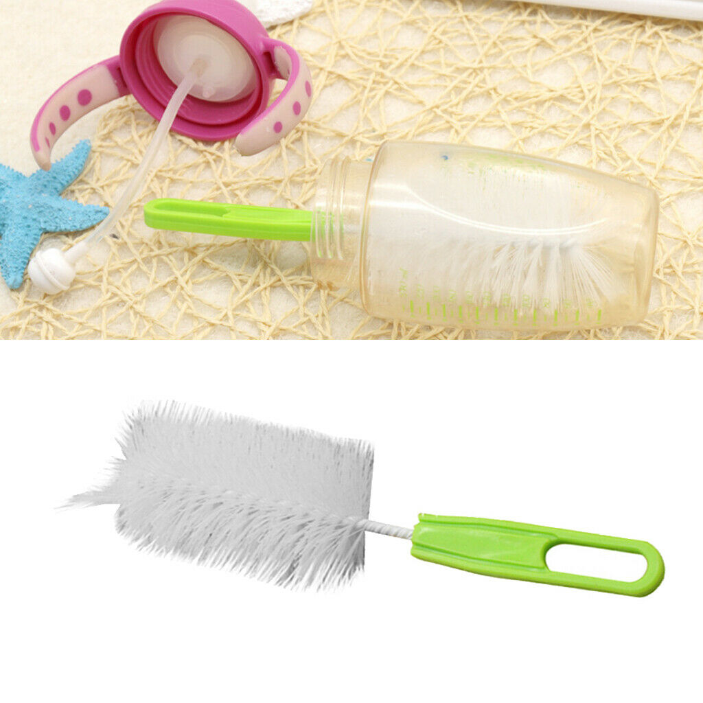 Baby Child Nylon Wire Milk Bottle Glass Brush Cleaner With Handle Accessory