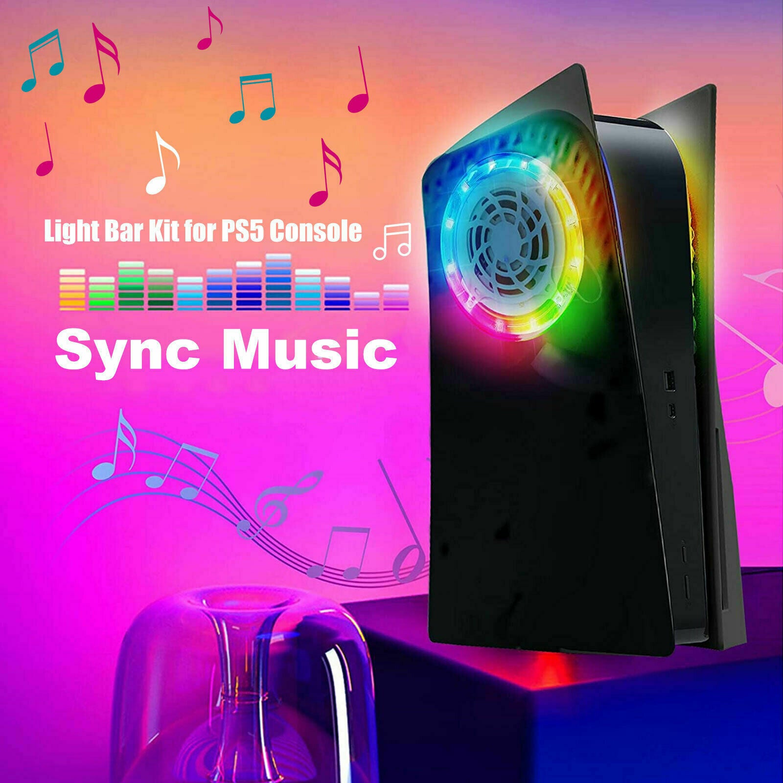 8 Colors LED Light Strip 5050 RGB Lights Sync Music 400 Effects for PS5 Console