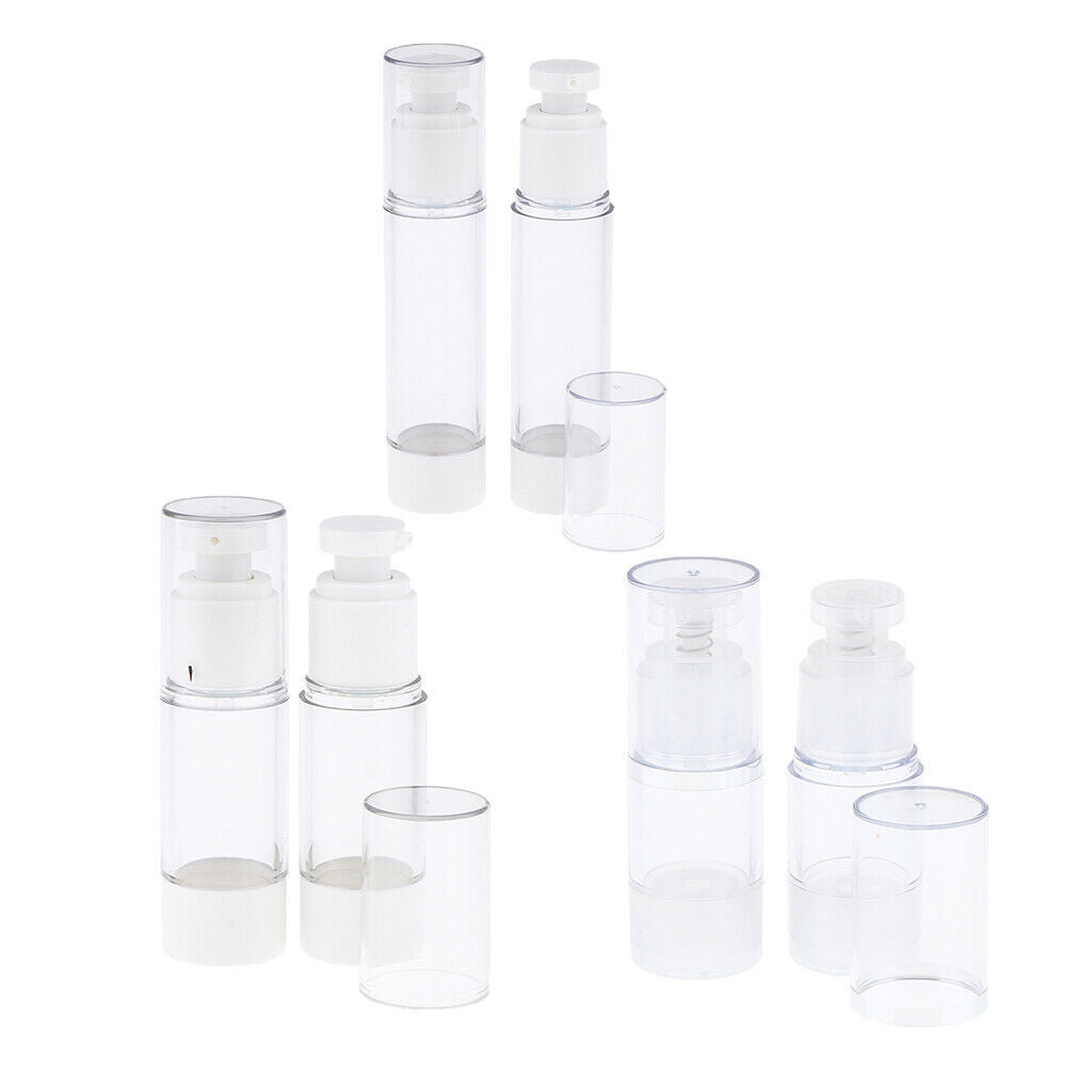 2X Empty Refillable Essence Vacuum Bottles Cosmetic Sample Containers 30ml