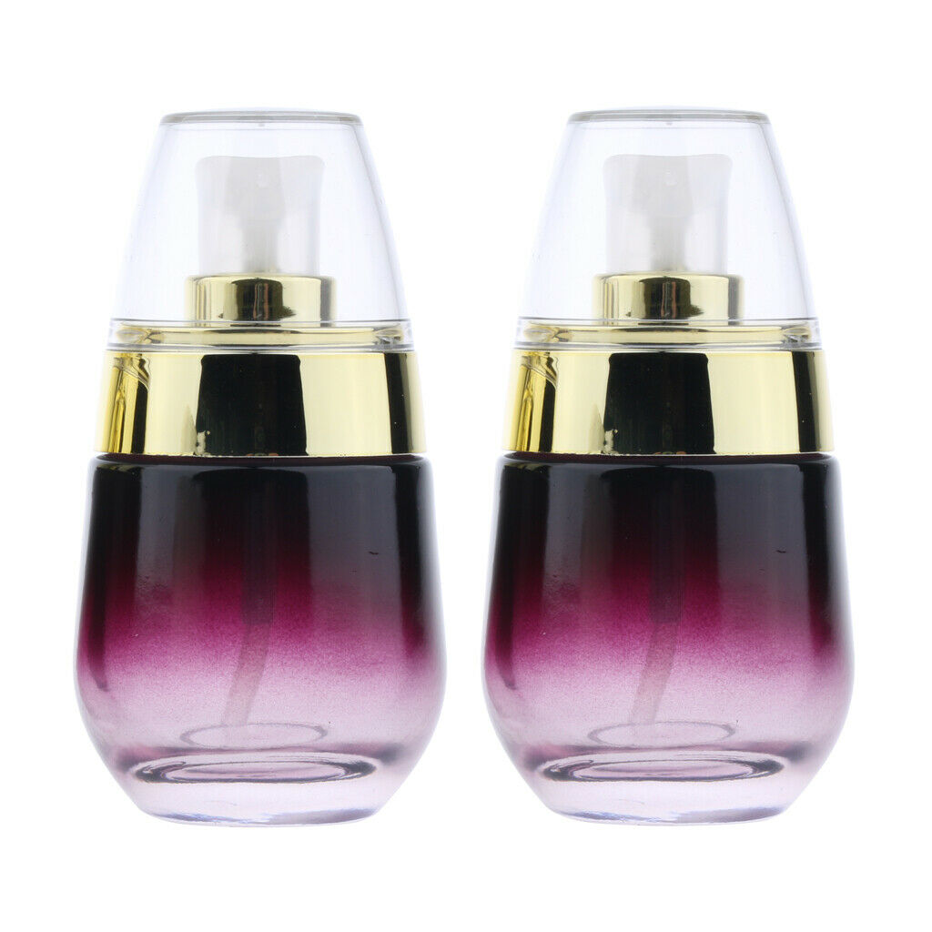 6pcs Reusable Cosmetic Glass Empty Pump Lotion Spray Bottle 30ml Container