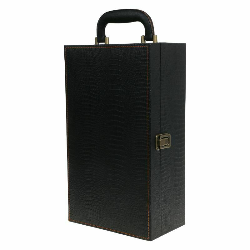 Wine Bottle Box Luxury Leather Bag 2 Red Wine Champagne Tote Carrier Travel Case