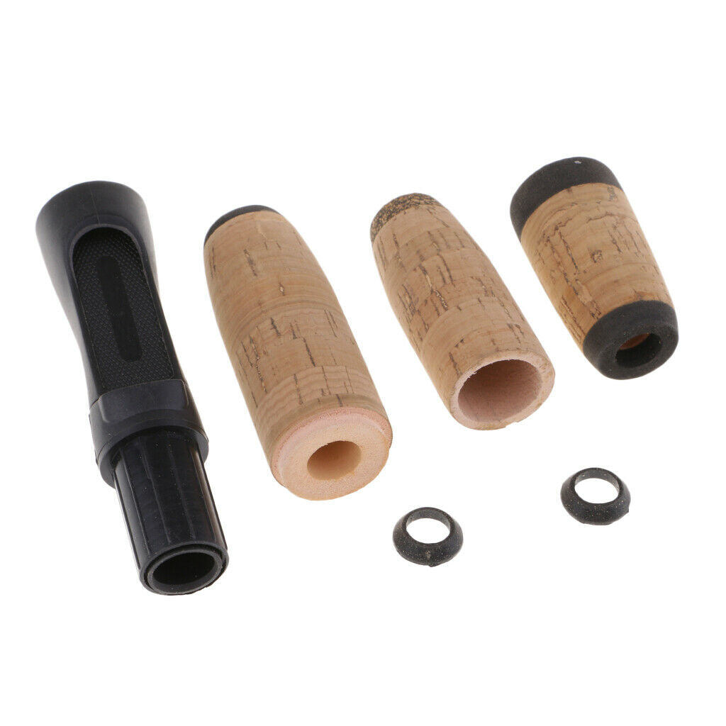 Fishing Tackle  Rod Building Split Grip Cork Handle Kit + Reel Seat