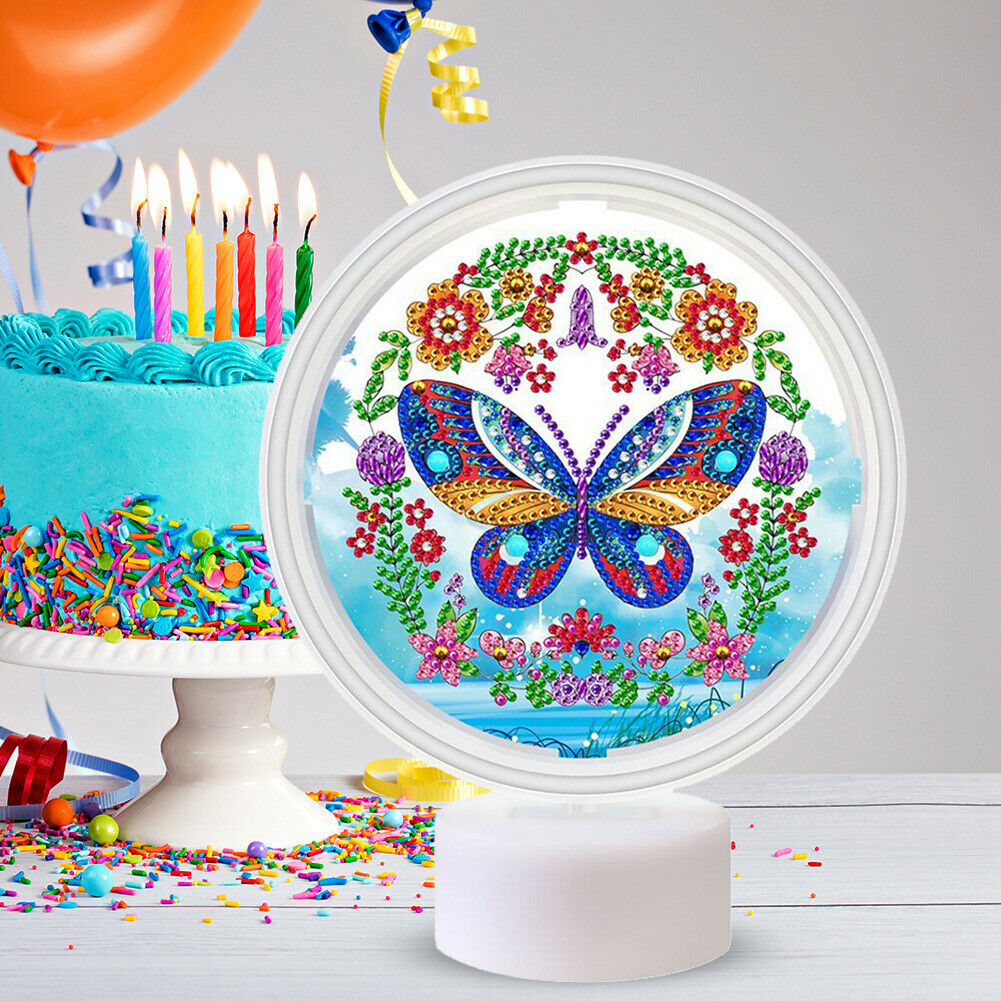 Butterfly DIY Special Shaped Drill Diamond Painting LED Decor Night Light @