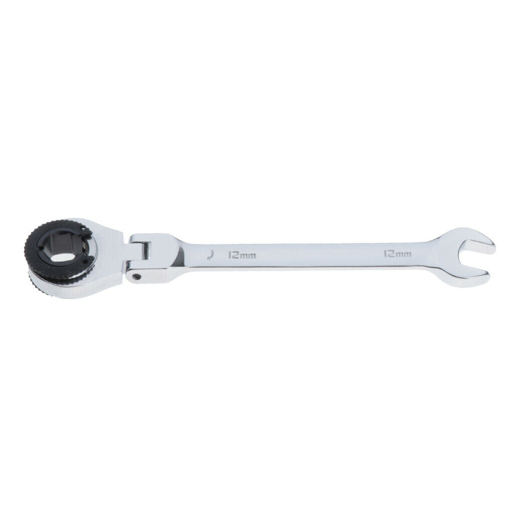 Tubing Ratchet Wrench Horn Spanners Durable Steel Repair Tool Open End 12mm