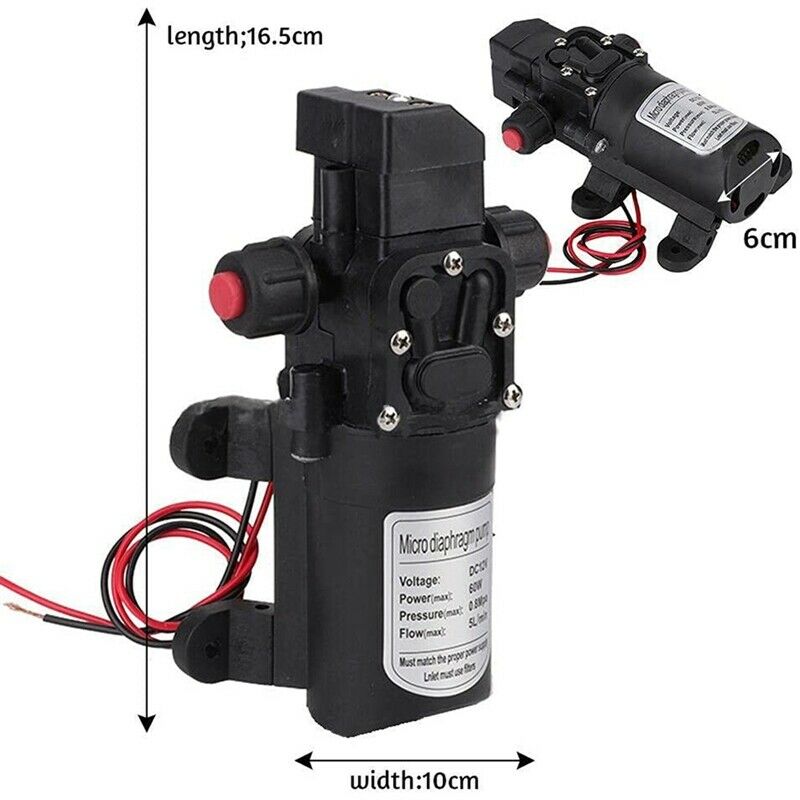 12V Electric Diaphragm Water Pump Mini DC Automatic Switch High Pressure Car WC3