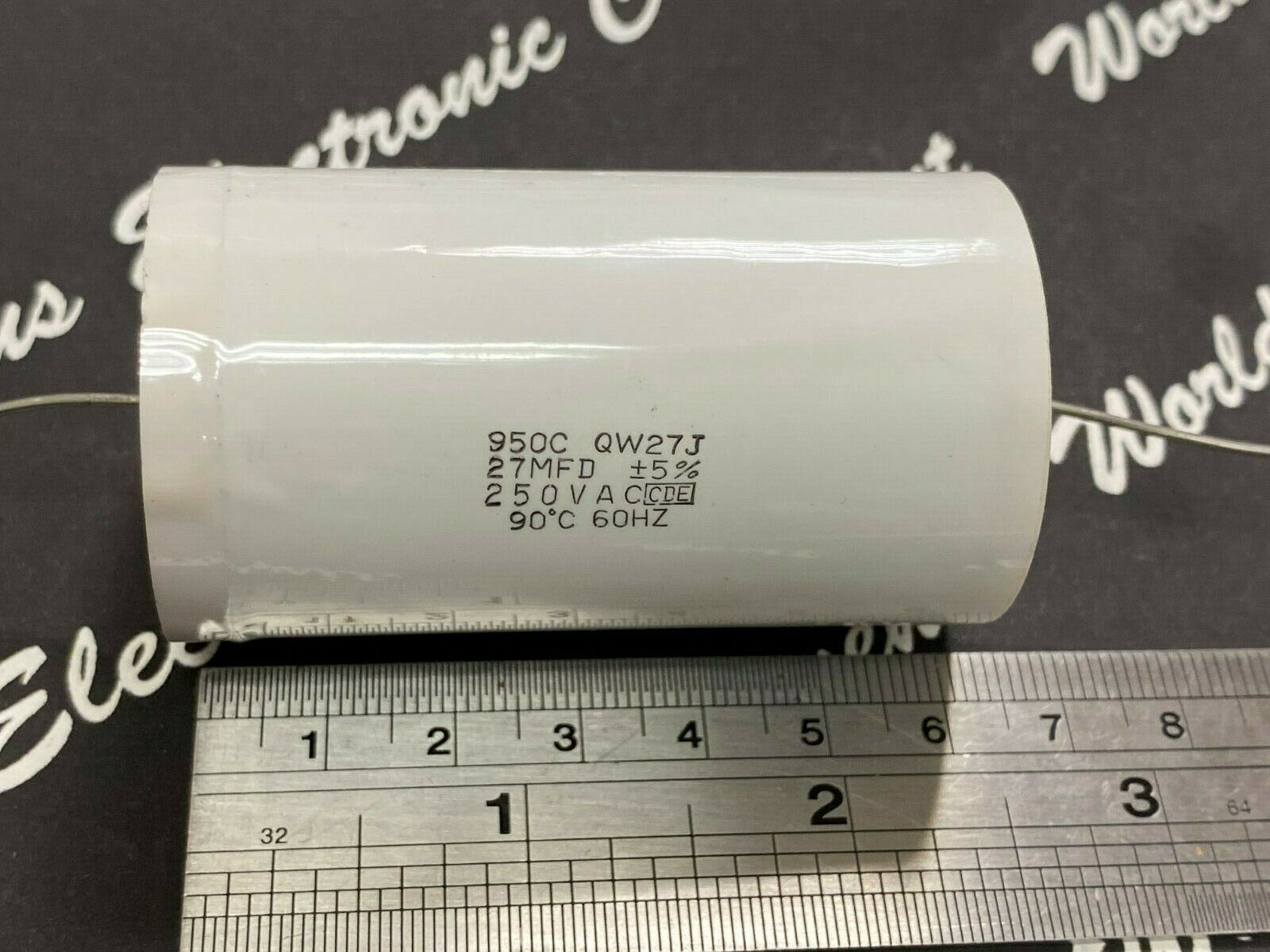 1pcs-CDE 950 27uF 250V(ac) 5% 950CQW27J Polypropylene Axial Film Capacitor