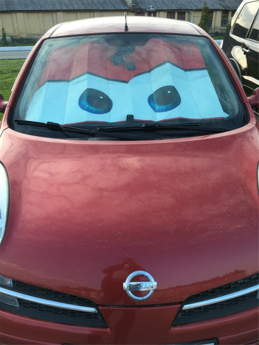 Cartoon Aluminium Foil Car Windshield Sun Visor Sunshade Big Eye Sunscreen Cover