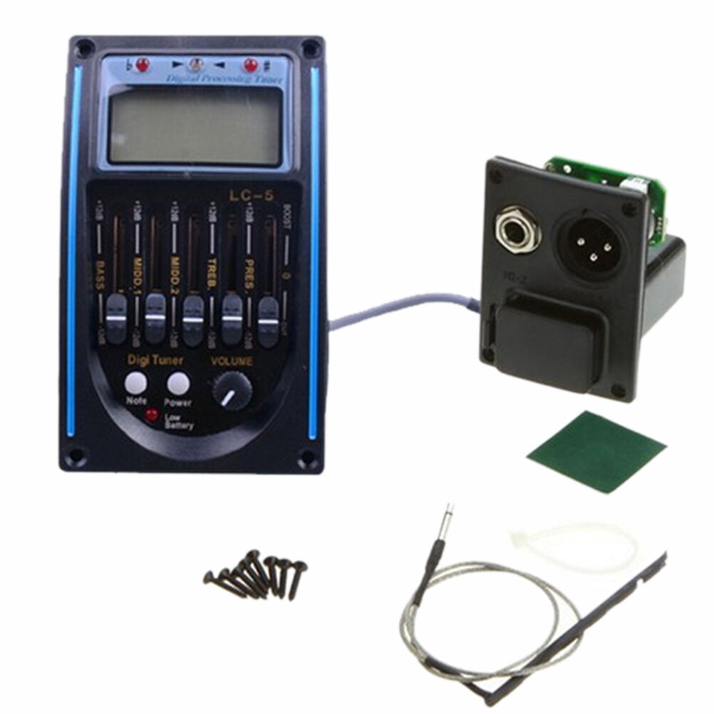 Acoustic LC-5 EQ Equalizer Guitar Preamp Piezo Pickup Tuner with LCD Display XC
