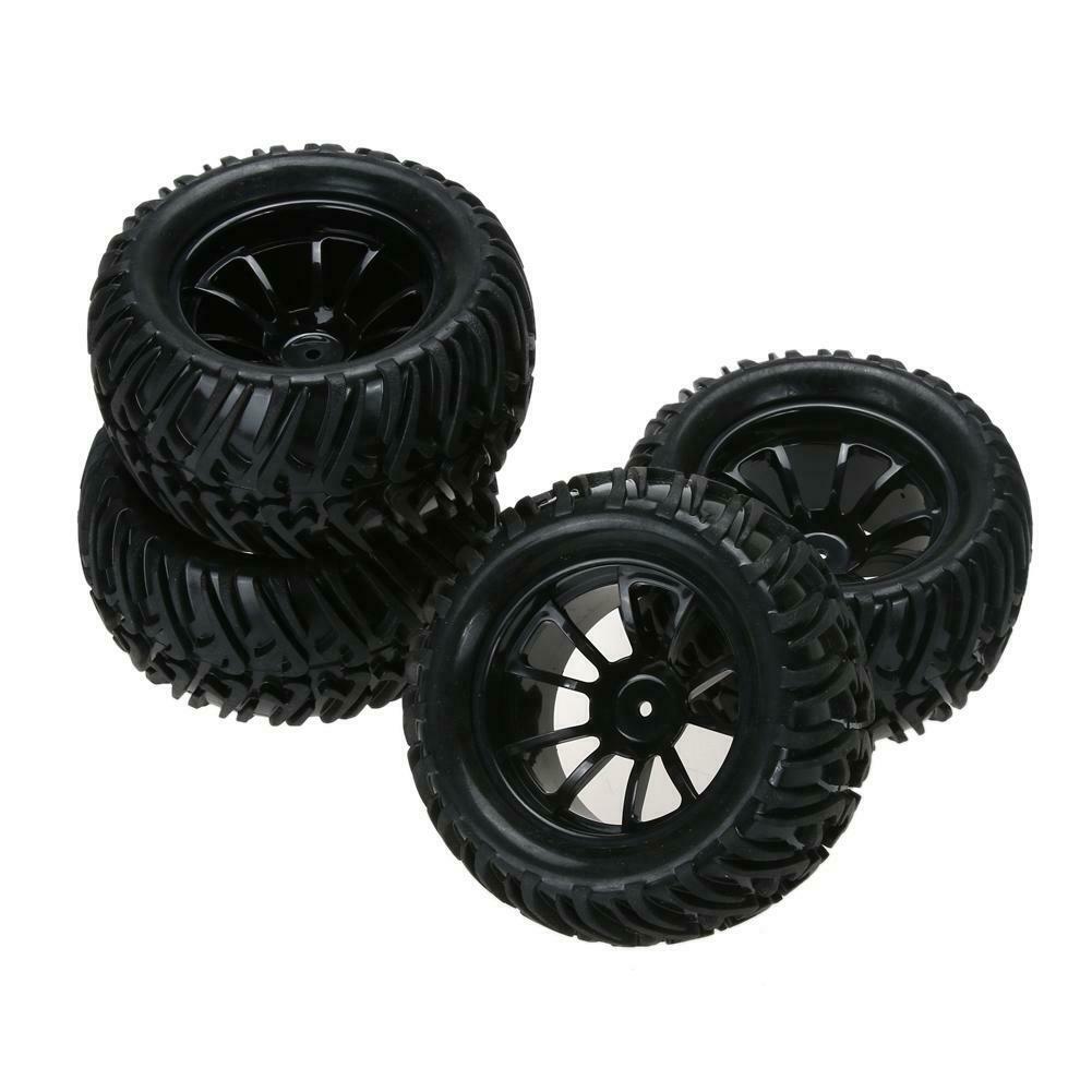 New 4PCS Wheel Rim & Tires For HSP 1:10 Monster Truck RC Car 12mm Hub @