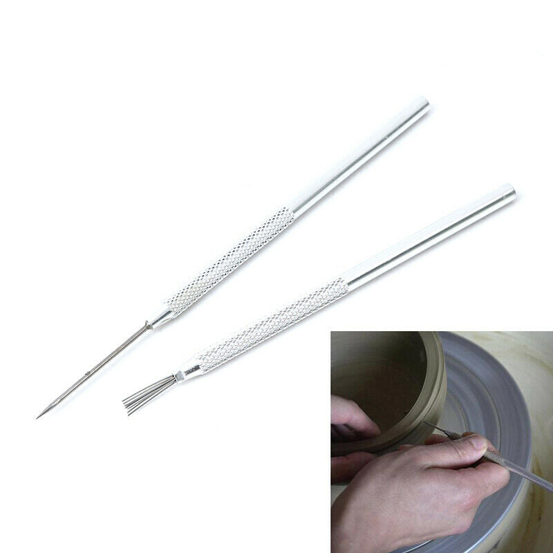 1 x Feather Pin + 1 x Pro Needle Wire Texture Pottery Clay Tools S.l8
