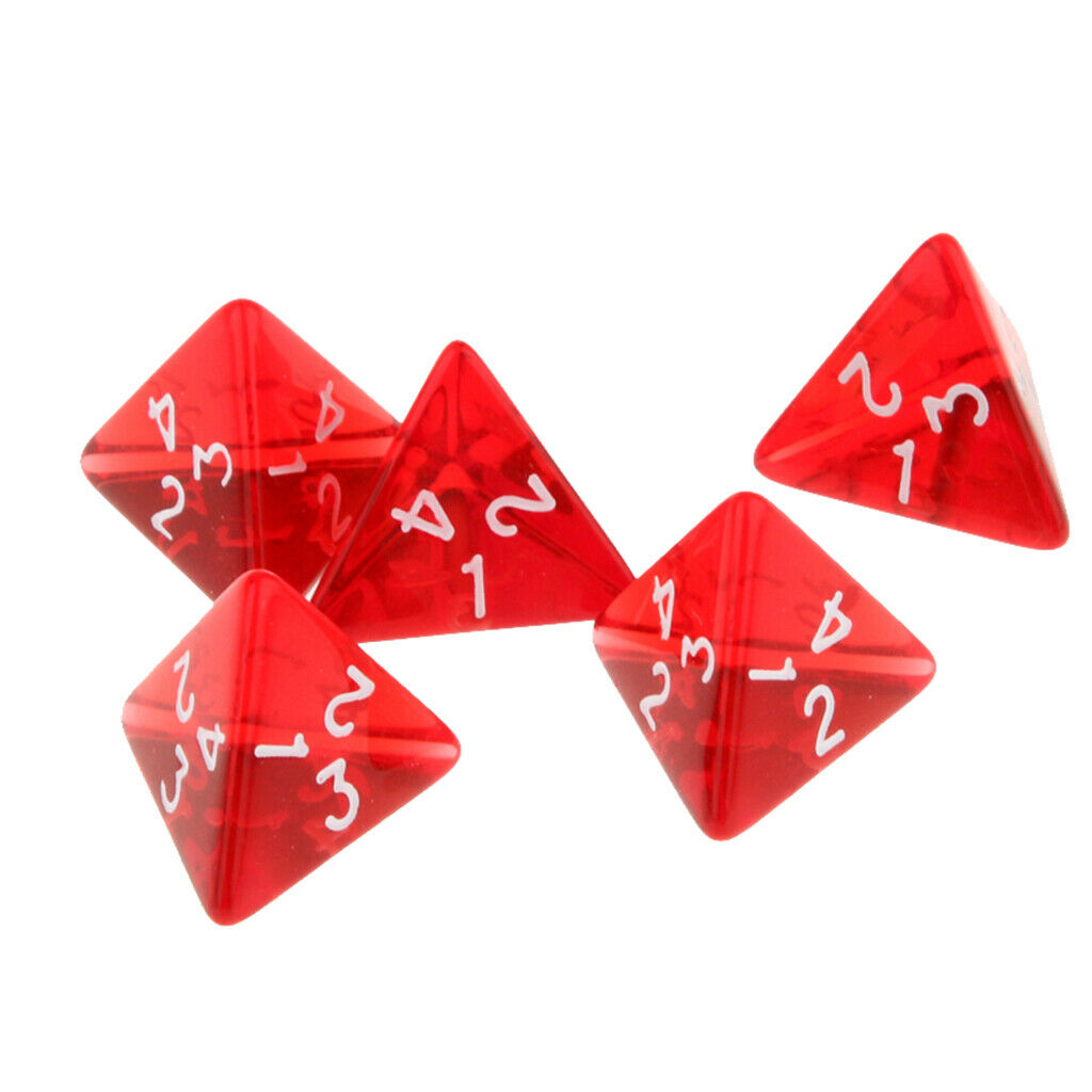 24X 5 lot Fun Acrylic D4 4 Sided Dice for RPG TRPG Math Teaching Family Game