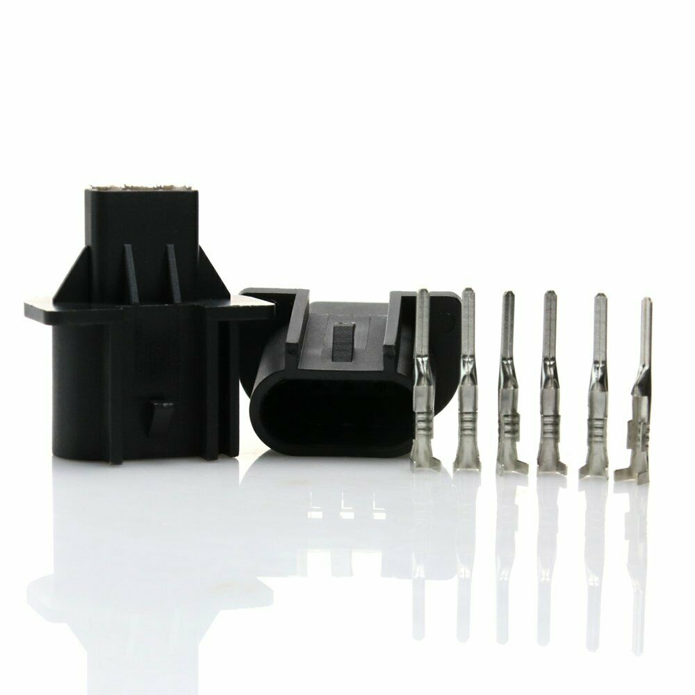 2pcs H13 9008 Male HID Xenon Bulbs Connector Halogen Bulb Plug + Terminal Pins