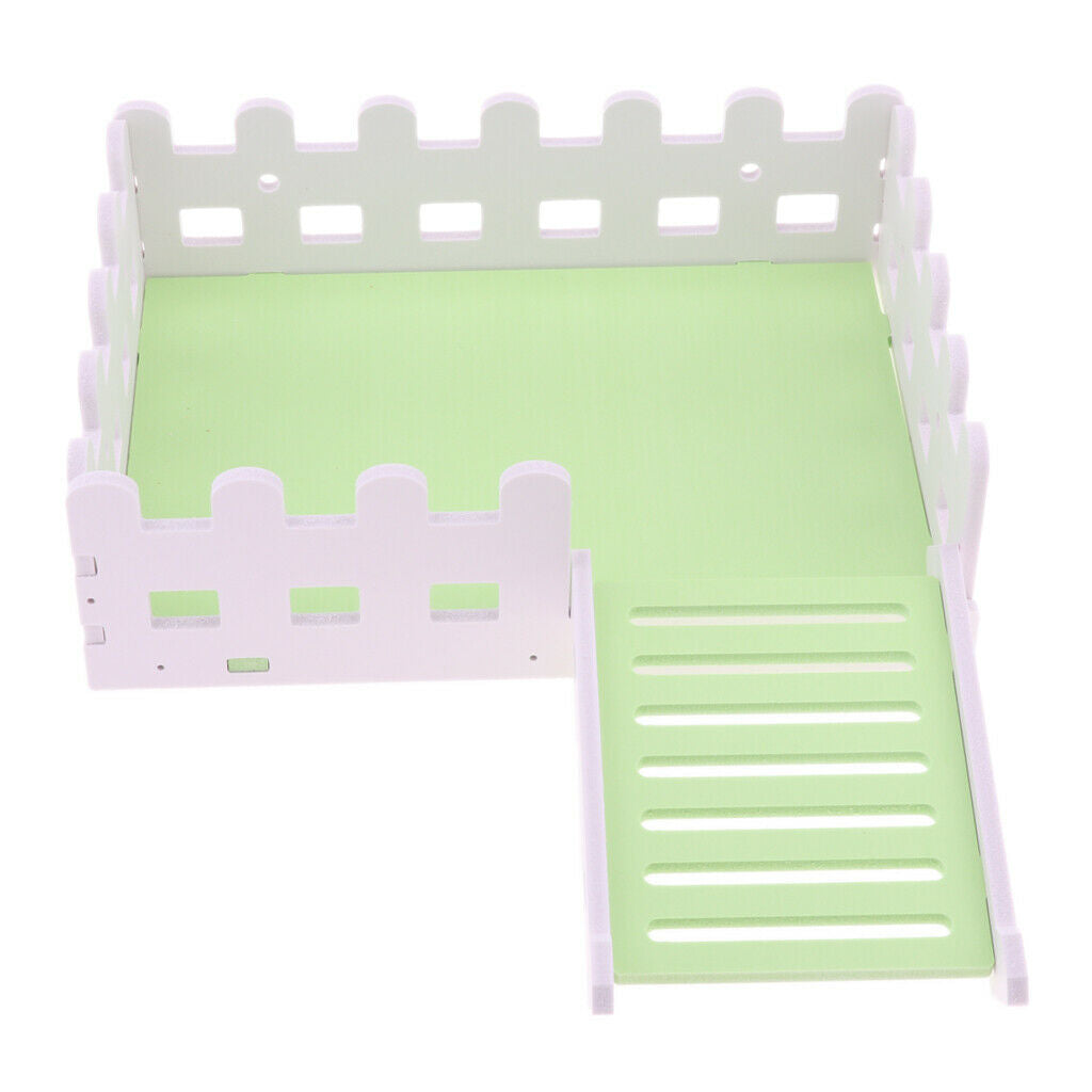 1 Pc Small Pet Hamster Hedgehog Parrot Wooden Ladder Platform Fence Green