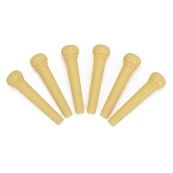2x 1 Set of Yellow Saddle & Nut & 6 Bridge Pin for Steel String Guitar