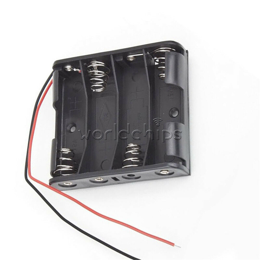 5pcs 4xAA 6.0V 4AA Plastic Battery Case Storage Box Holder with Wire Leads