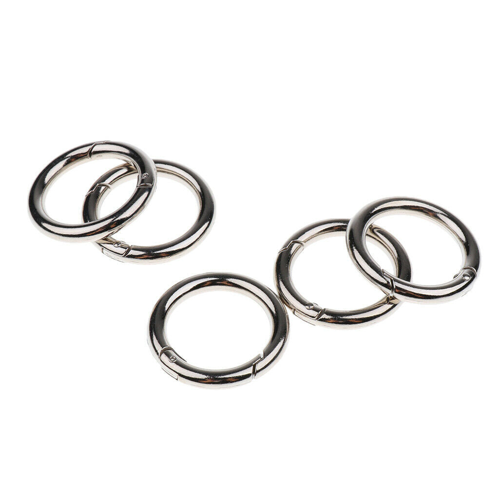 Zinc Alloy Round Carabiner Spring Snap Clips Hook Keychain Keyring Buckle, 10