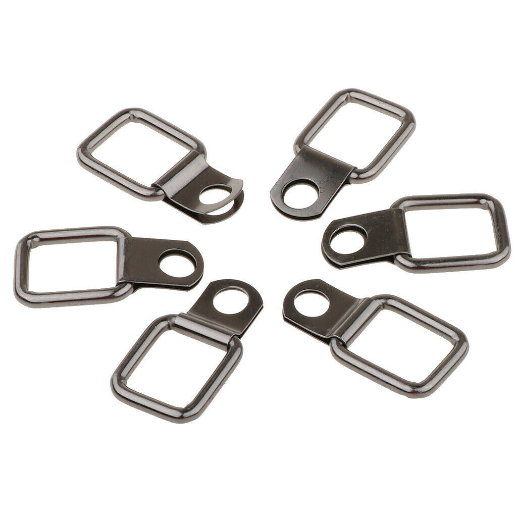 6pcs Small Steel D-Ring Tie Downs for Case Truck Cargo Trailer RV Anchor