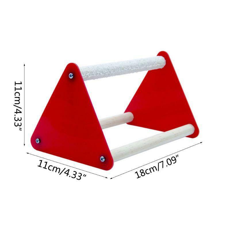 Bird Perch Bracket Bite Grinder Claw Fun Toys Parrot Triangle Acrylic Stand