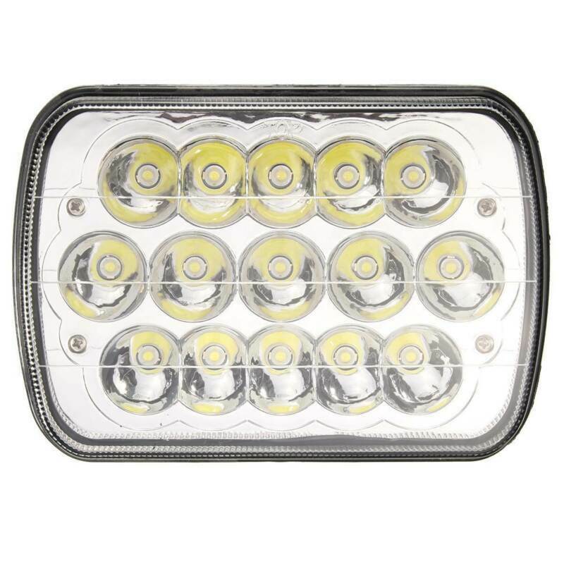 7"X6'' 15LED HID Bulb Auto Light Crystal Clear Sealed Hi/Lo Beam Headlight Lamp