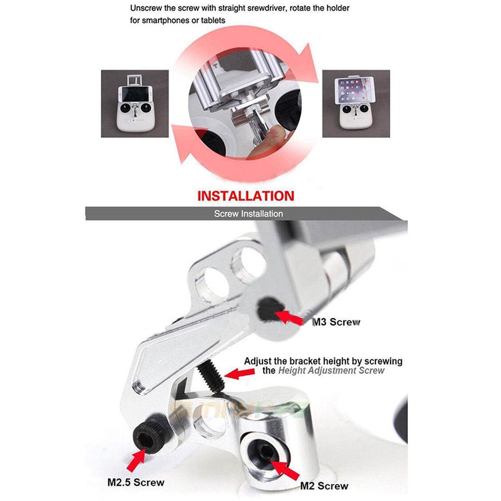 Mobile Phone Stand Tablet Bracket Holder 55-190mm For DJI Phantom 3 Standard