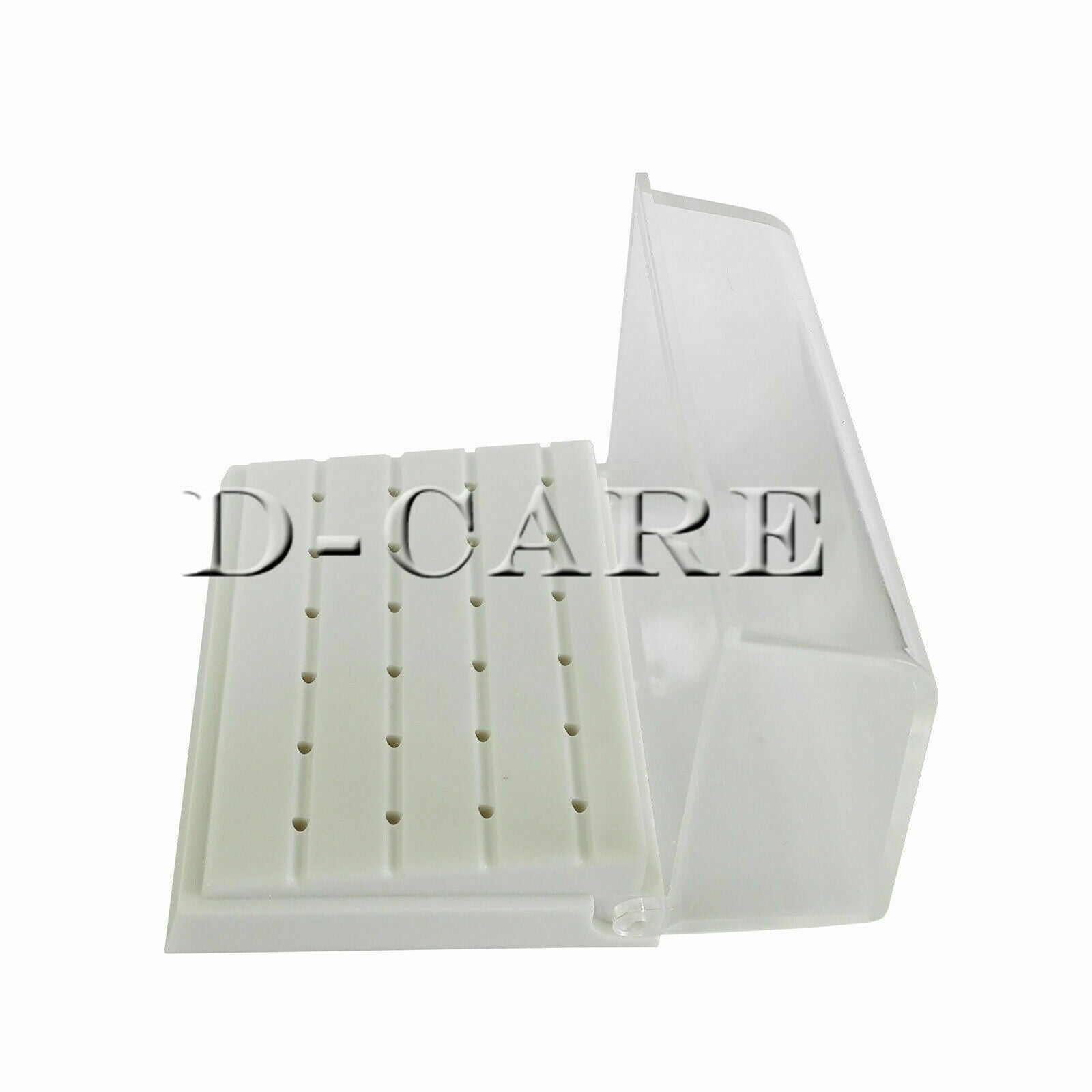 24Hole White Dental Burs Drill Holder Stand Block Disinfection Case Plastic 5pcs