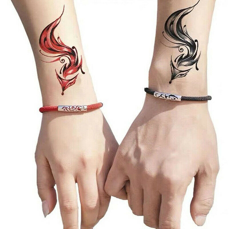 2Pcs/Set Waterproof Tattoos For Women Body Art Blue Red Black Fox Tattoo Stic FT