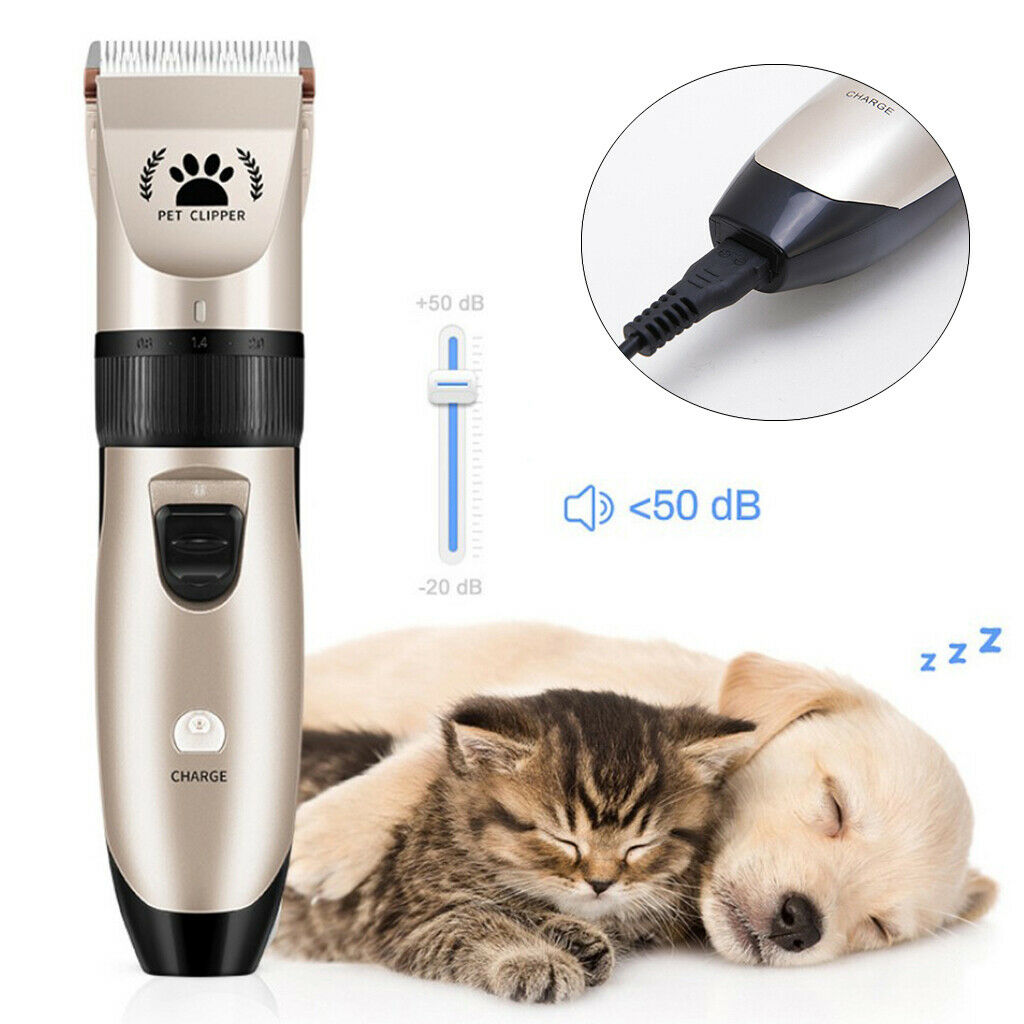 2x Low Noise Dog Shaver Clippers Pet Hair Trimmer Ultra Silent Grooming Kit