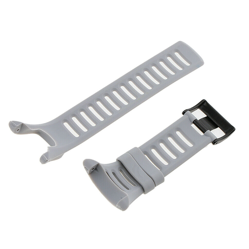 Rubber Wristwatch Bands for Suunto Ambit3 Ambit 2 Ambit 1 Black Gray