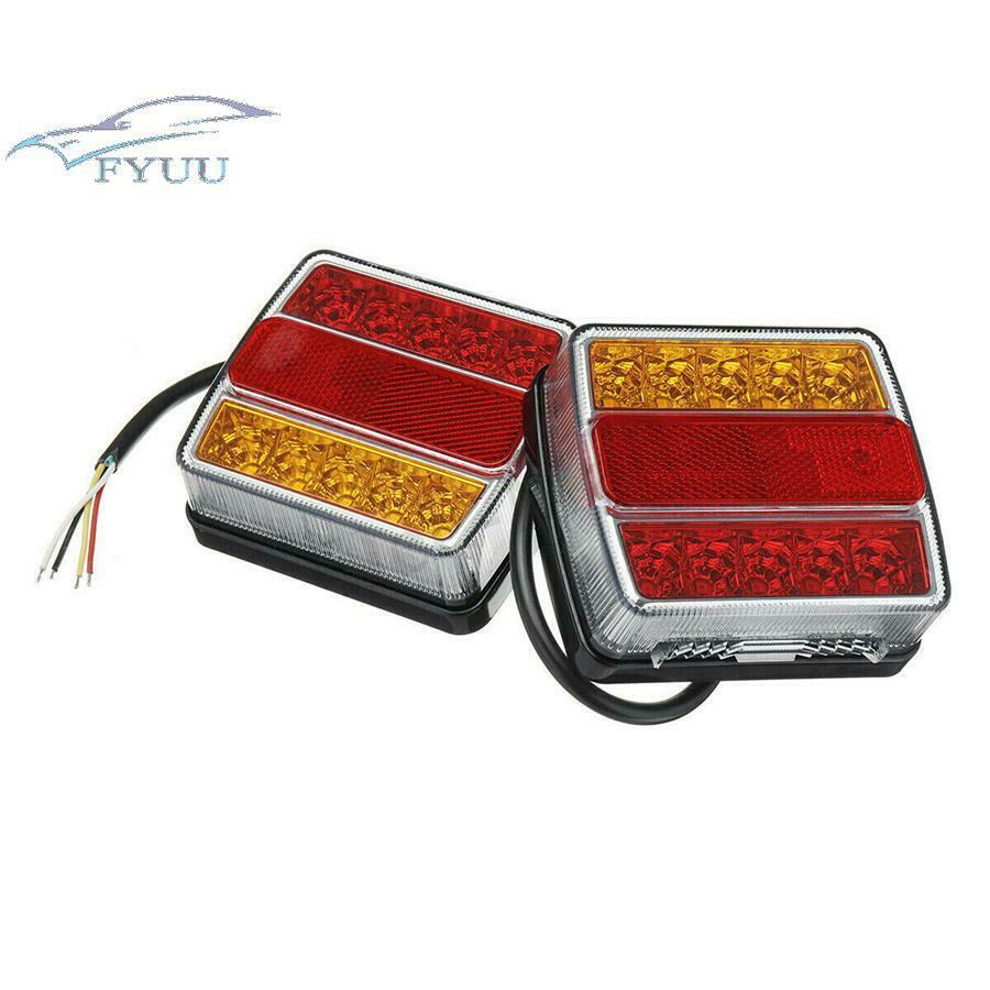 2X Boat Marker Truck Rear Waterproof Submersible Trailer Tail Lights Kit 16 LED
