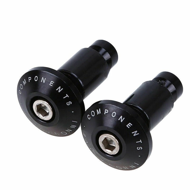 Pair 7/8" Handlebar Grips Bar End Slider Cap Plugs Bike Cycling Motocross Black