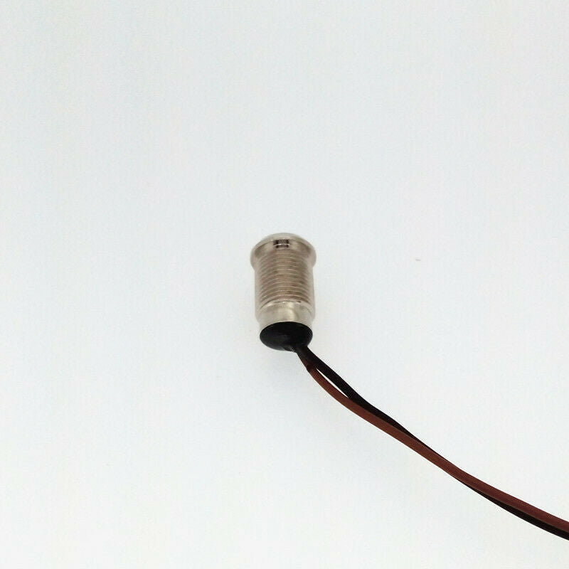 8mm 12V Chartreuse LED Metal Indicator Pilot Dash Light Lamp With Wire Lead