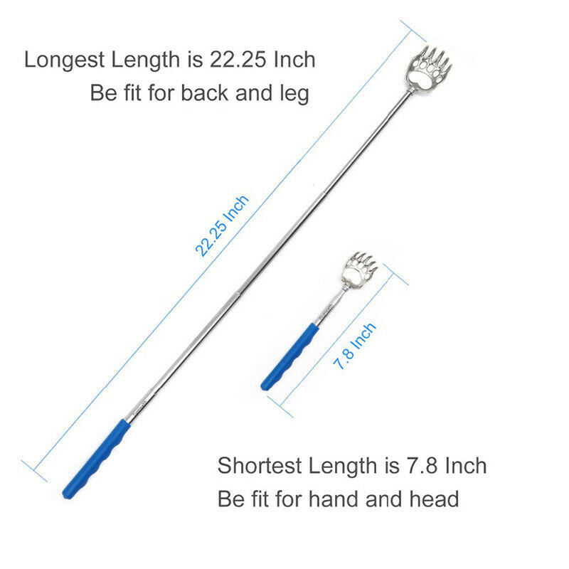 Handy Telescoping Massage Self Back Scratcher Bear Claw Back Itching Scratc Lt