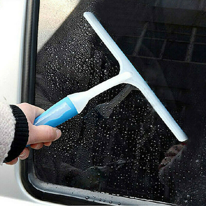 Bathroom Mirror Cleaner With Silicone Blade & Holder Hook Car Glass Squeegee