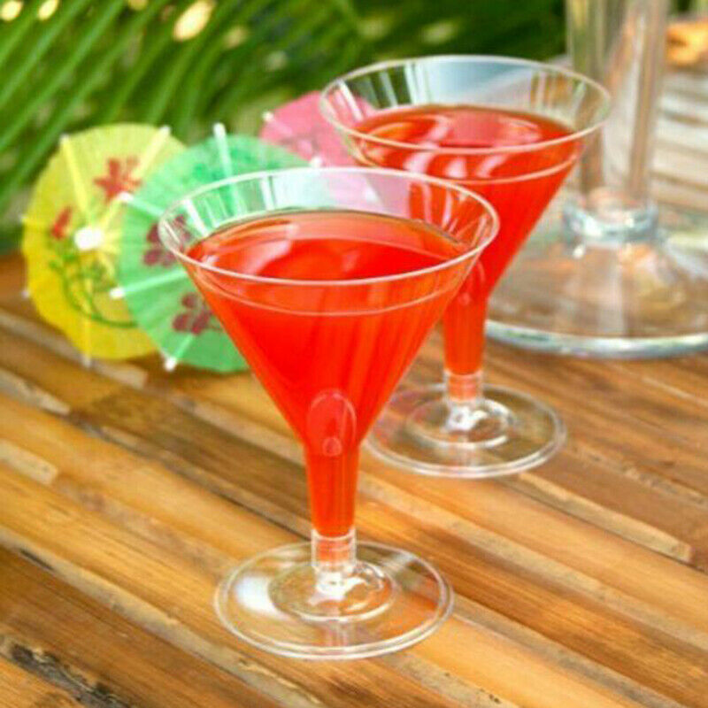 6Pcs Plastic beverage Transparent Goblet Cup Wine Cocktail Disposable Party Pb