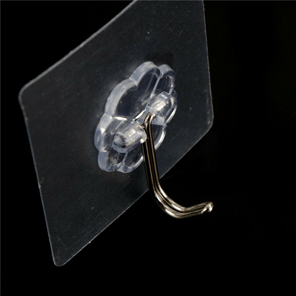 6X Stainless Steel Paste Hook Suction Cup Glass Hooks Rails Hanging Sucke.l8
