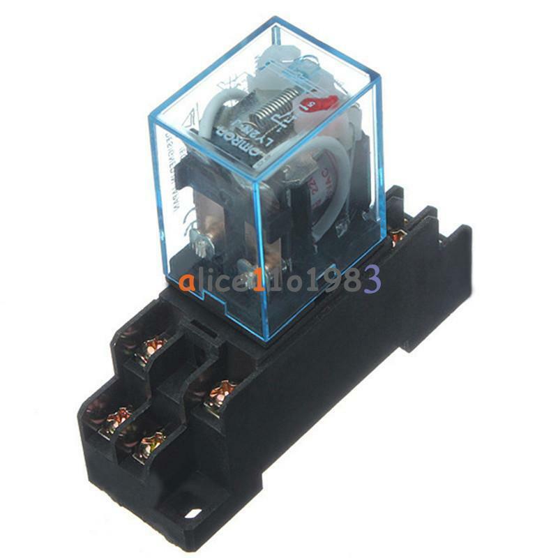 10A AC 220V Coil Power Relay DPDT LY2NJ HH62P HHC68A-2Z With Socket Base