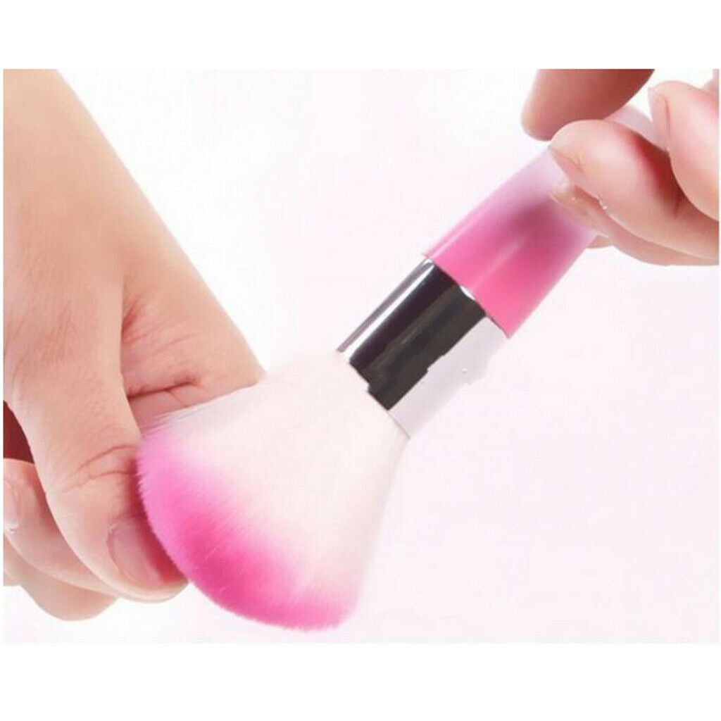 Nail Art Dust Remover Powder Cleaning Brush for Acrylic UV Gels, Travel Compact