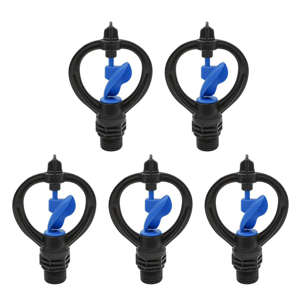 5Pcs 1/2 In 360 Degree Automatic Rotary Nozzle Sprinkler Lawn Watering Sprinkler