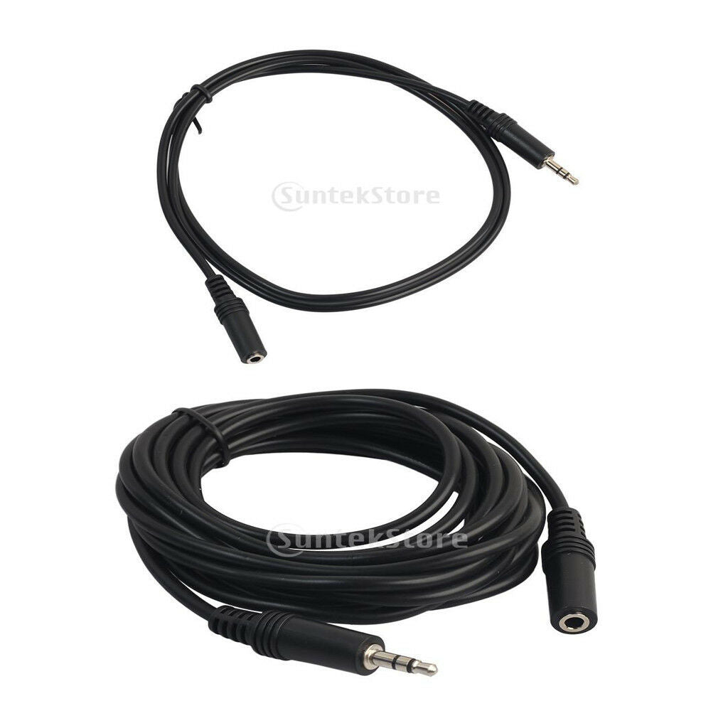 2 Pieces 3.5mm Headset Extension Cable Male to Female Stereo Cord 0.5m/3 m