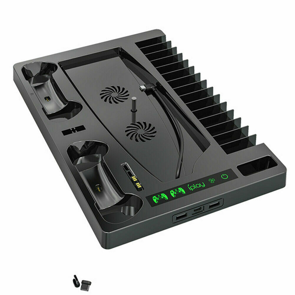 for PS5 Vertical Stand Base Holder Storage Charging Station with Cooling Fan SUK