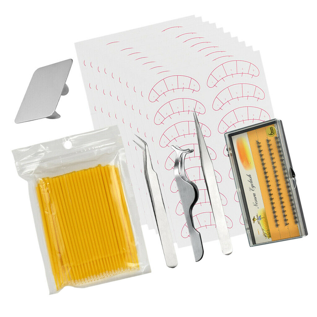 115X False Eyelashes Extension Practice Exercise Set Training Kit Yellow