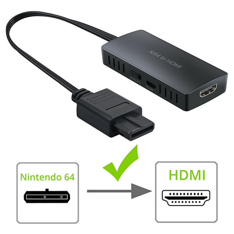 For N64 To HDMI Converter Adapter HD 1080P/720P TV Link Cable for GameCube/SNES