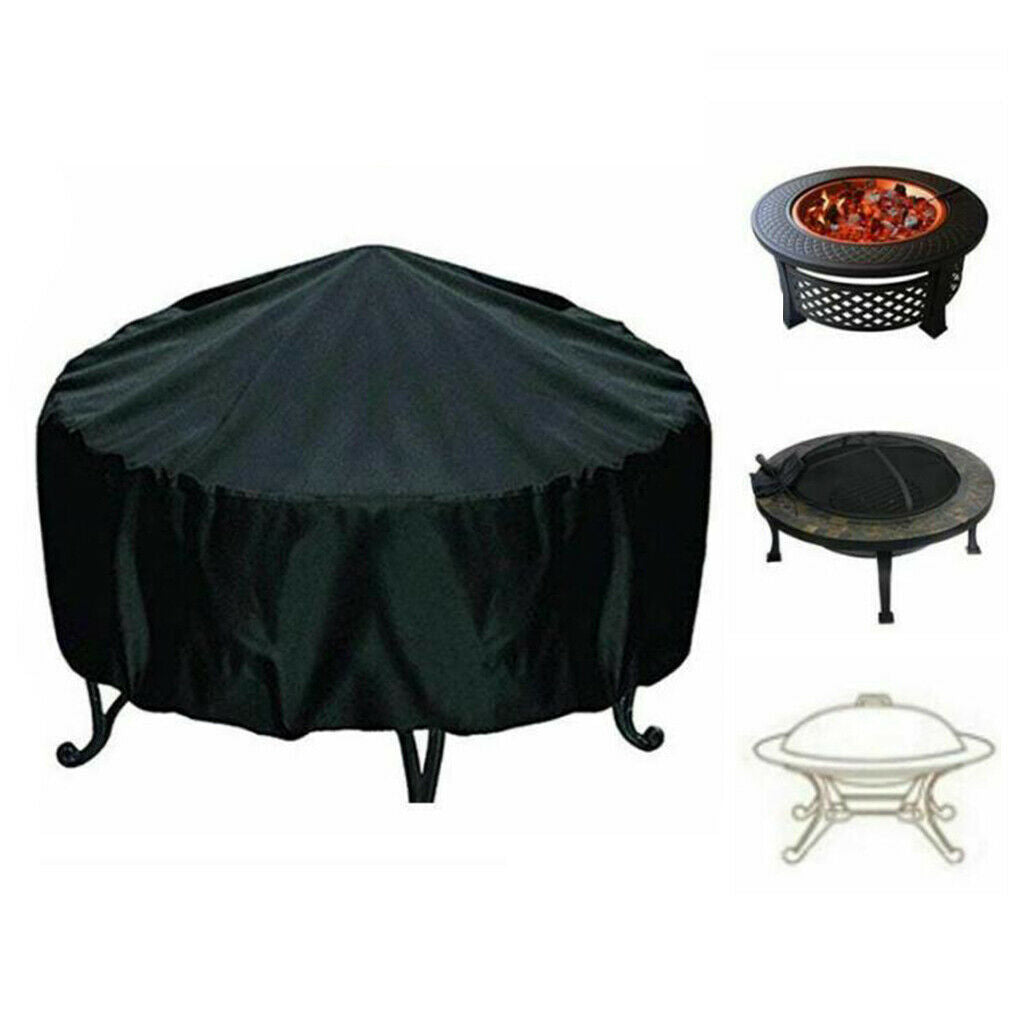 Patio Round Fire Pit Cover Waterproof UV Protector Grill BBQ Cover 30''