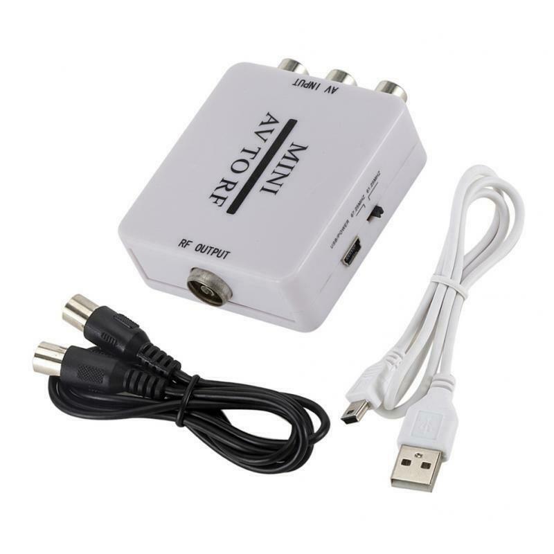 Plastic Rca Cvsb AV to RF Adapter 67.25Mhz 61.25Mhz Video Audio TV Signal Switc