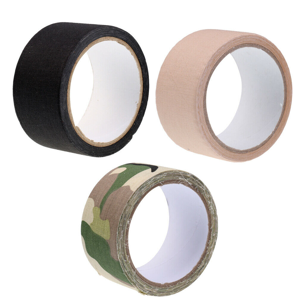 10m X 4.9cm Waterproof Camouflage Tape Fabric Hunting Tapes Accessories, 3 Rolls