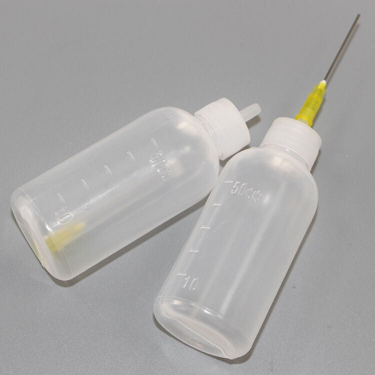 2Pcs White Plastic Glue Liquid Container Bottle Dispenser