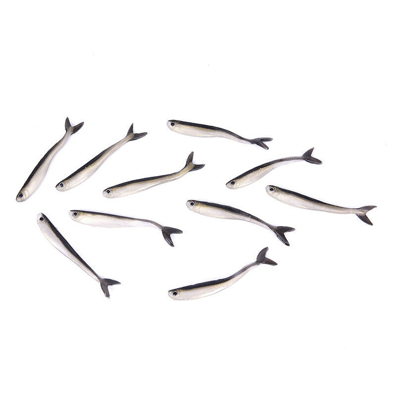 10X 80mm Soft Fishing Lure Minnow Saltwater Freshwater Worms Artificial Bait NL