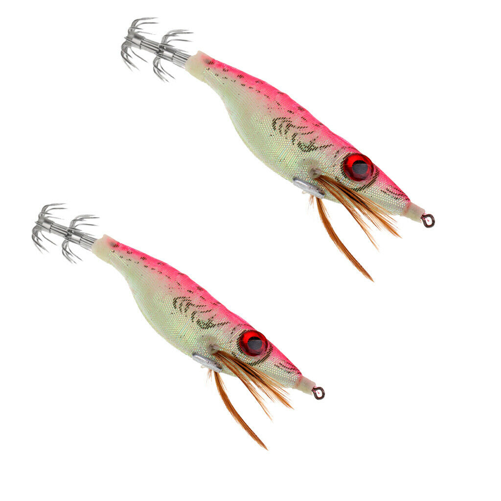 2pcs 10cm Shrimp Bait Lures Fishing Lure Squid Jig Snakehead Tackle Pink