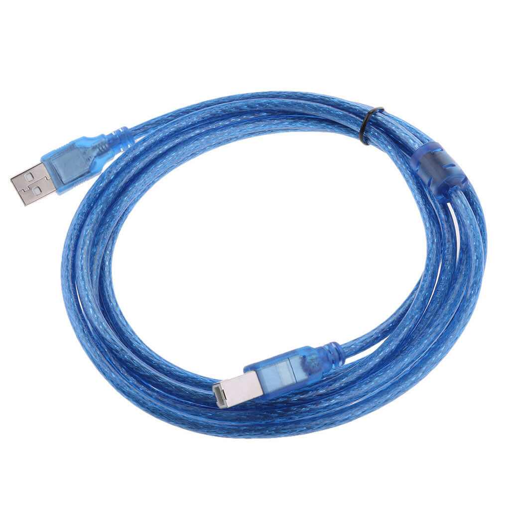 3meters USB 2.0 High Speed Cable Long Printer Lead A to B Blue Shielded